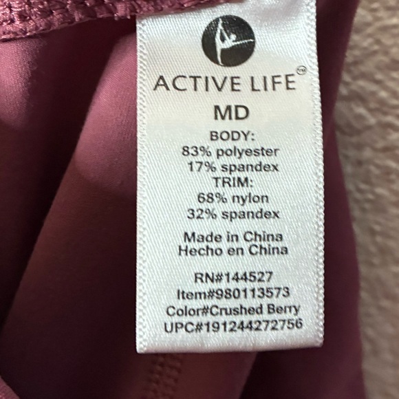 Active Life Rose Mauve Performance Leggings M - Picture 11 of 12